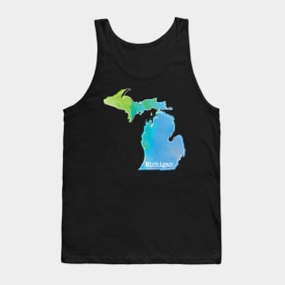 Michigan Watercolor Outline Tank Top